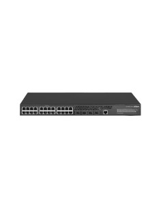 SWITCH GESTIONABLE L2+. 24 PUERTOS ETHERNET GIGABIT. 4 PUERTOS SFP GIGABIT. 1 PUERTO CONSOLA. DIRECCIONES MAC 8K. AGREGACION DE