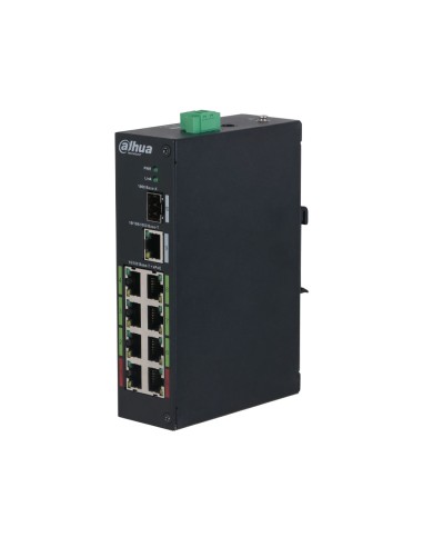 SWITCH INDUSTRIAL L2 . 8 PUERTOS EPOE RJ45 10/100M. 1 PUERTO RJ45 UPLINK GIGABIT. 1 PUERTO SFP GIGABIT. CAPACIDAD DE DIRECCIONES