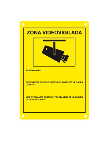 PLACA DE CCTV HOMOLOGADA EN CATALÁN    BY DEMES DEM-281C