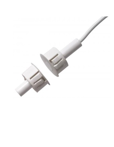 CONTACTO MAGNÉTICO DE MONTAJE EMPOTRADO PARA PUERTAS METÁLICAS. GAP 12 MM. CABLE DE 2 METROS. NC. IP67. GRADO 3. VDS, CLASE AMBI