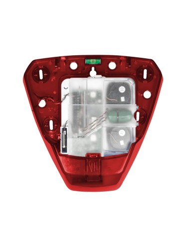 BASE ROJA DE SIRENA PYRONIX CON MÓDULO PCB Y BATERÍA. CON PIEZOELÉCTRICO. SIN CUBIERTA. PYRONIX HIKVISION FPDELTAE-BR