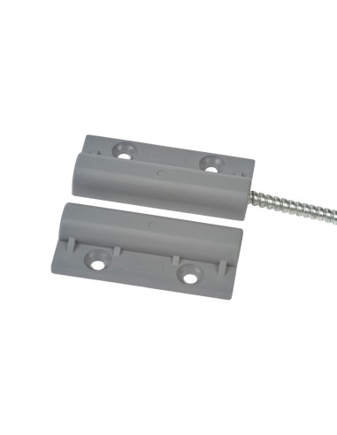 CONTACTO MAGNÉTICO LATERAL DE GRAN POTENCIA IDEAL PARA PUERTAS METÁLICAS. CARCASAS EXTERNAS DE PLÁSTICO ABS GRIS. DISTANCIA OPER