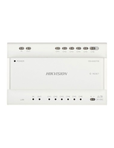 DISTRIBUIDOR DE VÍDEO/AUDIO HILOS HIKVISION CON 6 INTERFACES EN CASCADA. 6 INDICADORES DE INTERFAZ PARA MOSTRAR EL ESTADO DE LA