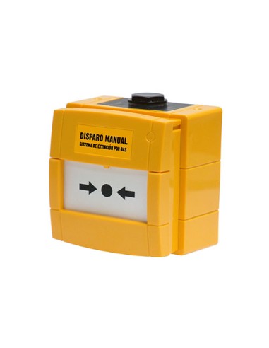 PULSADOR AMARILLO KAC DE DISPARO DE EXTINCIÓN MANUAL REARMABLE CON TAPA DE PROTECCIÓN. IP65. EN-12094-3. NOTIFIER BY HONEYWELL W