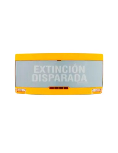 LETRERO LUMINOSO NOTIFIER INTERIOR AMARILLO DE EXTINCIÓN. DISEÑADO PARA USO EN INTERIORES Y MONTAJE EN SUPERFICIE. REQUIERE ALIM