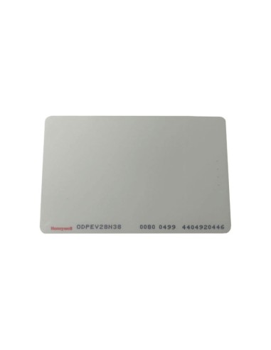 TARJETA DE PVC ISO 8K DESFIRE EV2. COLOR BLANCO IMPRIMIBLE CON LOGO HONEYWELL. FRECUENCIA 13,56MHZ. RANGO DE LECTURA DE HASTA 2