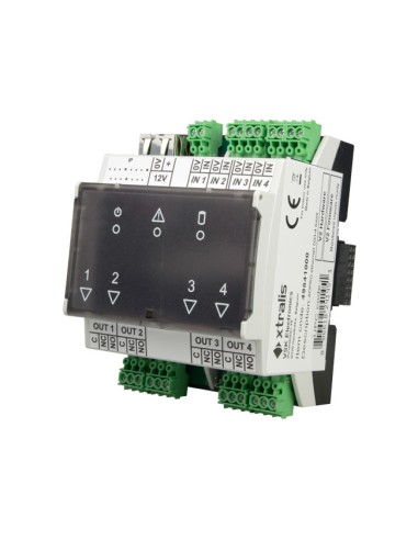 MODULO ETHERNET POE I/O MASTER. 4 ENTRADAS SUPERVISADAS. 4 SALIDAS DE RELE. 3 INDICADORES LED. MONTAJE CARRIL DIN. ADMITE MÓDULO