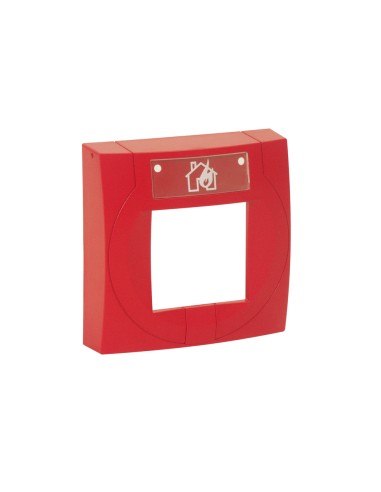 CARCASA PARA PULSADOR MODULAR DE MONTAJE SUPERFICIE ESSER BY HONEYWELL. CARCASA FRONTAL EMBELLECEDORA DE COLOR ROJO, SIMILAR A R