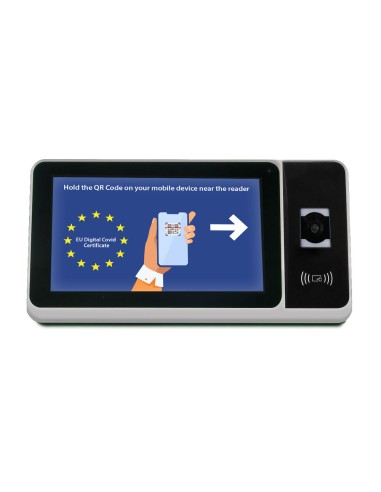 LECTOR QR ZKTECO DE CERTIFICADO EU DE VACUNACIÓN COVID. TERMINAL MULTIFUNCIONAL DE CONTROL DE ACCESO. PANTALLA LCD MULTITÁCTIL D