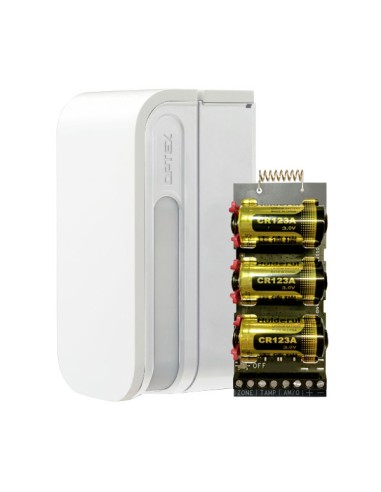 DETECTOR DE DOBLE PIR DUAL PARA VISIÓN LATERAL EN EXTERIORES. INCORPORA TRANSMISOR VÍA RADIO HIK-327 (DS-PM1-I1-WE). COBERTURA D