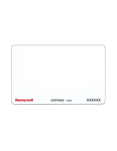 TARJETA DE PVC HONEYWELL DE 2K BITS, 26 BITS. DISEÑADA PARA FUNCIONAR CON LECTORES OMNICLASS HONEYWELL OKP0N26