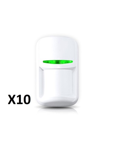 PACK 10 DETECTOR PIR U-PROX CON ANTIMASCOTAS. RANGO DE DETECCIÓN DE 12 METROS. SENSIBILIDAD AJUSTABLE DESDE APP INSTALADOR U-PRO