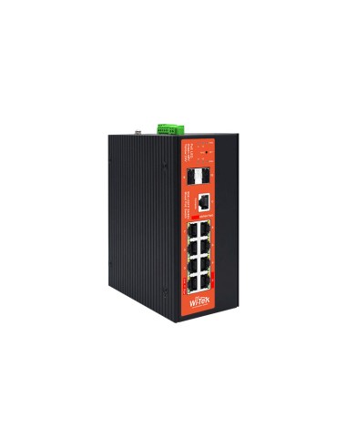 SWITCH POE GESTIONABLE L2 WI-TEK DE GAMA INDUSTRIAL. 8 PUERTOS POE 10/100/1000MBPS. 2 PUERTOS SFP DE 1000MBPS. POE PASIVO DE 48V