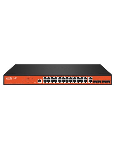 SWITCH POE GESTIONABLE L2 WI-TEK . 24 PUERTOS POE+ GIGABIT Y 4 PUERTOS COMBO (RJ45/SFP) GIGABIT. ENTREGA POE TOTAL DE 400W. SOPO