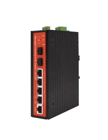 SWITCH POE GESTIONABLE L2 WI-TEK DE GAMA INDUSTRIAL. 4 PUERTOS POE 10/100/1000MBPS. 2 PUERTOS SFP DE 1000MBPS. 1 PUERTO CONSOLA.