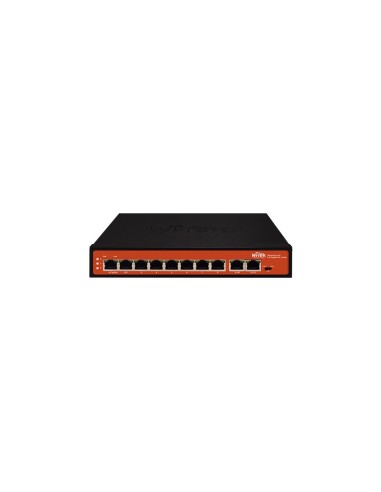 SWITCH POE NO GESTIONABLE WI-TEK DE GAMA COMERCIAL. 8 PUERTOS POE 100/1000 MBPS. 2 PUERTOS UPLINK GIGABIT. ENTREGA POE TOTAL DE