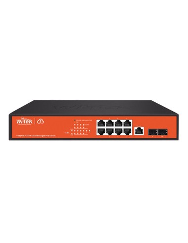 SWITCH POE GESTIONABLE L2 WI-TEK DE GAMA COMERCIAL. 8 PUERTOS POE GIGABIT, 2 PUERTOS SFP GIGABIT Y PUERTO CONSOLA. ENTREGA POE T