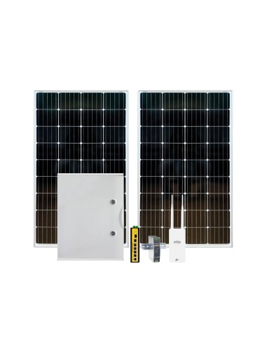 KIT SOLAR. 1X CAJA PARA FAROLAS CON CARGA SOLAR SAM-4799. 1X SWITCH POE GESTIONABLE L2 DE 4 POE GIGABIT + 1 SFP GIGABIT SAM-4767