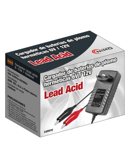 CARGADOR BATERÍAS DE PLOMO 6V Y 12V/1,5A
