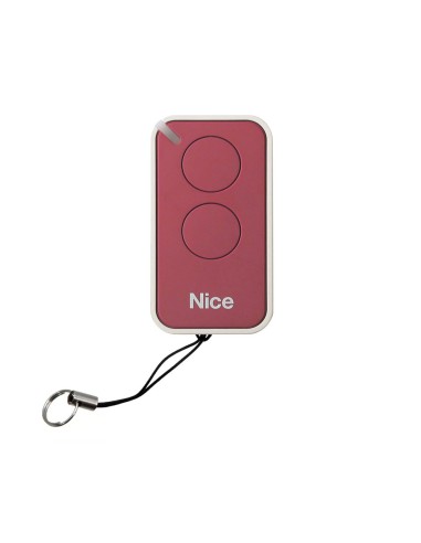 MANDO A DISTANCIA NICE INTI2G. 2 BOTONES. FRECUENCIA DE 433,92 MHZ. INCLUYE PILA CR2032. COLOR ROJO. NICE INTI2R