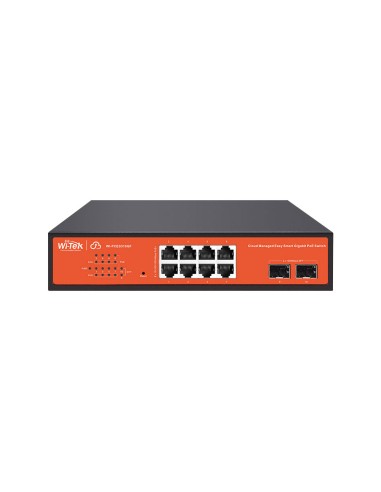 SWITCH POE GESTIONADO EN LA NUBE. 8 PUERTOS POE RJ45 GIGABIT. 2 RANURAS SFP GIGABIT. ENTREGA POE TOTAL DE 120W. SOPORTA GESTIÓN