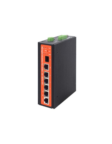 SWITCH POE+ GESTIONABLE LAYER 2 INDUSTRIAL MIXTO DE 24V/48V. 4 PUERTOS POE GIGABIT. 1 RANURA SFP GIGABIT. 1 PUERTO DE ENTRADA PO