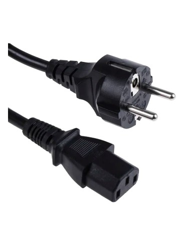 CABLE DE ALIMENTACIÓN - CONECTOR CEE7 MACHO - C13 HEMBRA - 180CM DE LARGO - COMPATIBLE CON UV-DC55XX Y UV-ADU - COLOR NEGRO