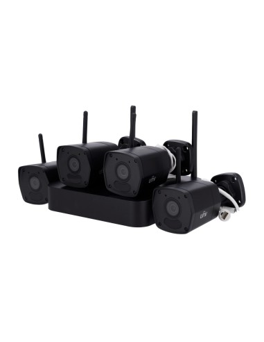 KIT DE VIDEOVIGILANCIA UNIVIEW EN COLOR NEGRO - CONEXIÓN ETHERNET Y WIFI - NVR 4 CANALES IP - 4 CÁMARAS BULLET IP67 - PLUG &AMP;