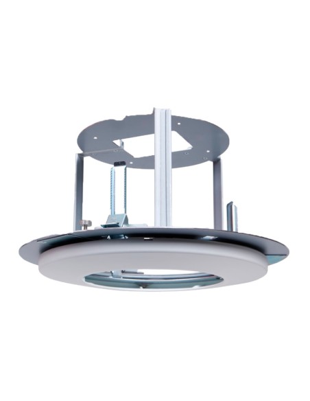 SOPORTE ENCASTRABLE - PARA CÁMARAS DOMO - INSTALACIÓN EN TECHO - PASADOR DE CABLES - COLOR BLANCO | 280 MM (DIÁMETRO BASE)X172.4