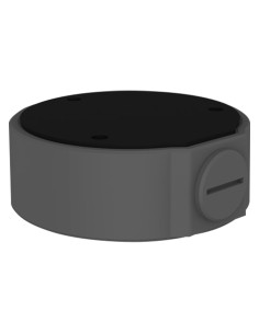 CAJA DE CONEXIONES - PARA CÁMARAS DOMO - APTO PARA USO EXTERIOR - INSTALACIÓN EN TECHO O PARED - PASADOR DE CABLES - COLOR NEGRO