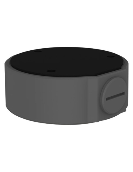 CAJA DE CONEXIONES - PARA CÁMARAS DOMO - APTO PARA USO EXTERIOR - INSTALACIÓN EN TECHO O PARED - PASADOR DE CABLES - COLOR NEGRO