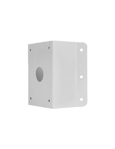 SOPORTE DE ESQUINA - PARA CÁMARAS MOTORIZADAS UNIVIEW - APTO PARA USO EN EXTERIOR - PASADOR DE CABLES - COLOR BLANCO - 215 MM (A