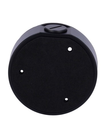 CAJA DE CONEXIONES - PARA CÁMARAS DOMO - APTO PARA USO EXTERIOR - INSTALACIÓN EN TECHO O PARED - PASADOR DE CABLES - COLOR NEGRO