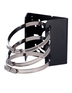 SOPORTE PARA MÁSTILES - PARA CÁMARAS DOMO - APTO PARA USO EXTERIOR - RANGO DIÁMETRO 67~127 MM - COLOR NEGRO | 136 (AL) X 127 (AN 2