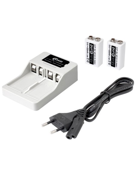 CARGADOR PARA 1-2 BLOCK DE 9V, ION-LITIO Y NI-MH CAR233