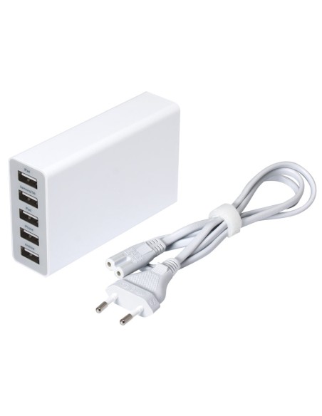 ALIMENTADOR 220V HUB 5X USB 5A SOBREMESA