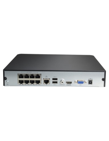 NVR FOR IP CAMERAS - EASY RANGE - 8 CH POE VIDEO / ULTRA COMPRESSION 265 - MAXIMUM RESOLUTION 8 MPX - SUPPORTS SMART FEATURES -