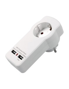 CARGADOR 2XUSB 5V/3A CON SCHUKO HEMBRA C