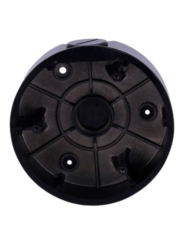 CAJA DE CONEXIONES - PARA CÁMARAS DOMO - APTO PARA USO EXTERIOR - INSTALACIÓN EN TECHO O PARED - PASADOR DE CABLES - COLOR NEGRO