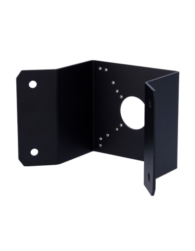 SOPORTE DE ESQUINA - PARA CÁMARAS BULLET Y DOMO - APTO PARA USO EN EXTERIOR - COLOR NEGRO - PASADOR DE CABLES - 116 MM (AL) X 12