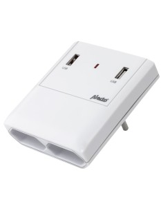 CARGADOR 2XUSB 5V/2A CON 2XTOMA DE RED 2