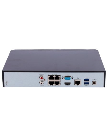 GRABADOR NVR PARA CÁMARAS IP - GAMA PRIME - 4 CH VÍDEO / COMPRESIÓN ULTRA H.265 - 4 CANALES POE - RESOLUCIÓN MÁXIMA 8MPX - ANCHO