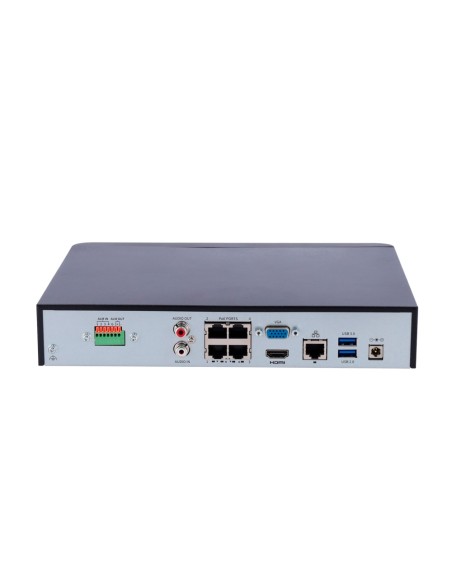 GRABADOR NVR PARA CÁMARAS IP - GAMA PRIME - 4 CH VÍDEO / COMPRESIÓN ULTRA H.265 - 4 CANALES POE - RESOLUCIÓN MÁXIMA 8MPX - ANCHO