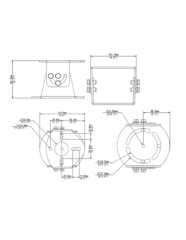 SOPORTE DE POSTE - PARA CÁMARAS 2D - APTO PARA USO EXTERIOR/ INTERIOR  - COLOR BLANCO - 117 X 101 X  83 MM