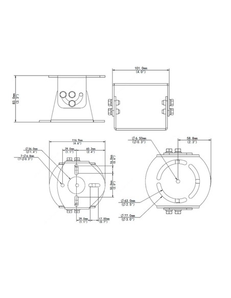 SOPORTE DE POSTE - PARA CÁMARAS 2D - APTO PARA USO EXTERIOR/ INTERIOR  - COLOR BLANCO - 117 X 101 X  83 MM