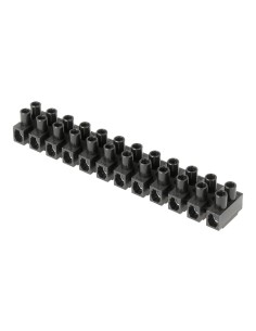 REGLETA DE 12 CONEXIONES A TORNILLO HASTA 5A, NEGRO CLE010