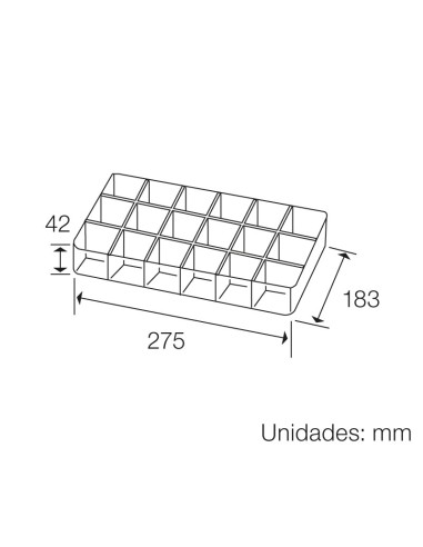 CAJA CLASIFICADORA CON 18 DEPARTAMENTOS