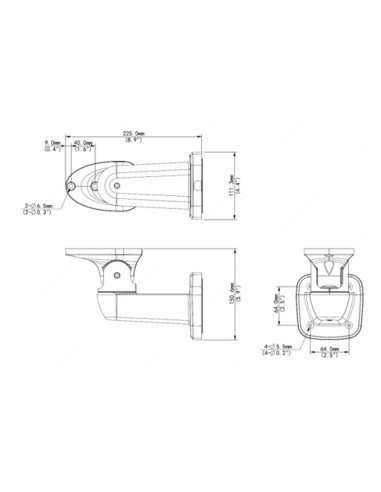 SOPORTE DE PARED - PARA CÁMARAS PANORÁMICAS - APTO PARA USO EN EXTERIOR/INTERIOR - COLOR BLANCO - 225 X 111 X 151 MM