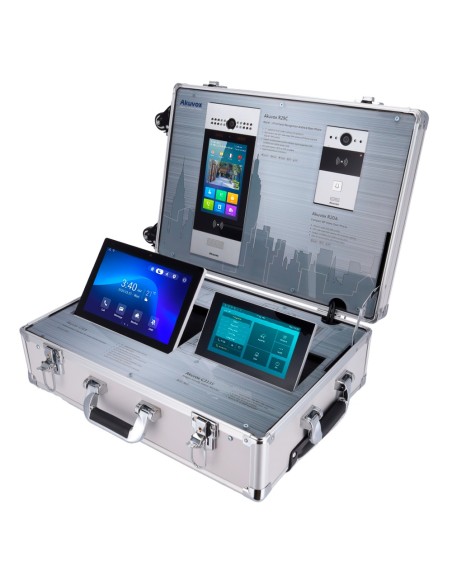 MALETÍN DE EXPOSICIÓN - VIDEOPORTEROS AKUVOX - ROUTER WIFI Y SWITCH POE - LICENCIA GRAUITA AKUVOX CLOUD SERVICES - PLUG &AMP; PL