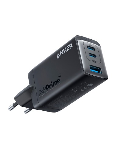 ANKER - CARGADOR USB - POTENCIA 65W | CON TECNOLOGÍA GANPRIME - CARGA RÁPIDA  - SALIDAS 1X USB-A, 2X USB-C - COLOR NEGRO